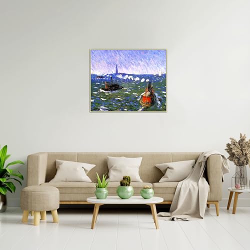 Tableau Harbor de William Glackens 60x50cm avec cadre argenté - 3