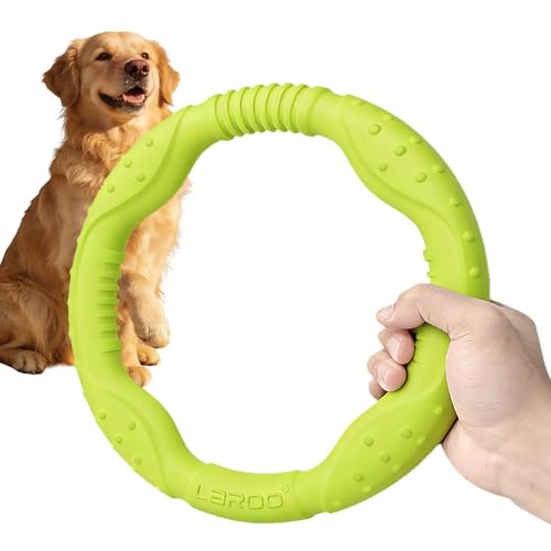 LaRoo Hundefitness-Ring Hundefrisbee, unzerstörbare Float Hunde Flugscheibe Spielzeug, Sommer Pet Training für Mittelgroße und kleine Hunde(Grün-30CM/11.81in)