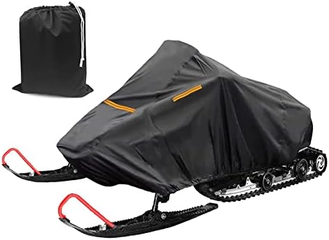 Jackey Awesome Snowmobile Cover Black,Snowmobile Accessories Universal Waterproof Storage Cover Fit Trailerable Snowmobile 145L*51W*48H Inch