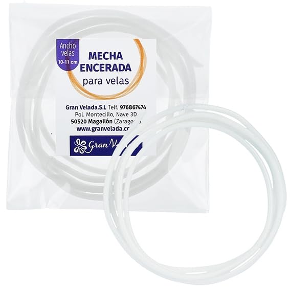 Mecha Encerada para Velas de 10 | Algodón con parafina para una Quemado óptimo | Material Esencial para Velas caseras I 1 Metro
