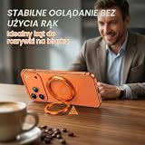 Magnetyczny uchwyt na telefon komórkowy do MagSafe (pomarańczowy) - Obracany o 360° pierścień i uchwyt, kompatybilny z iPhone17 Pro Max 16/15/14/13/12 Pro Max - akcesoria do MagSafe