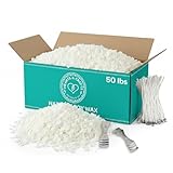 Hearts & Crafts Candle Making Kit - 50 lbs Soy Wax Flakes with 100 Pieces Pre-Waxed 6-Inch Wicks and 2 Metal Centering Devices - Premium DIY Candle Making Supplies