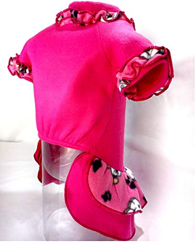 Vestido de Soft com Babados, Mangas Raglan (Rosa, P)