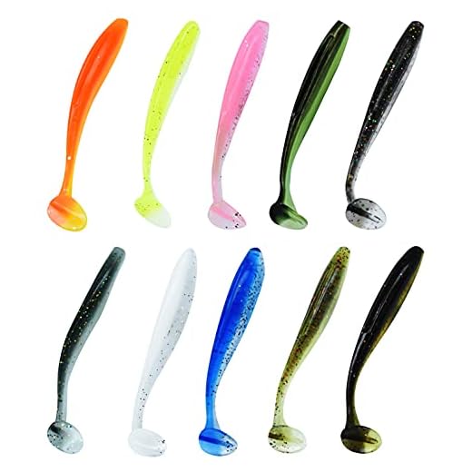 Soft Fishing Lures, 100PCS/50PCS Soft Plastic Baits Kit with Box for Fishing Trout Redfish Saltwater/Freshwater, 10 Mixed Colors/5Mixed Colors (100PCS/7cm/2g)