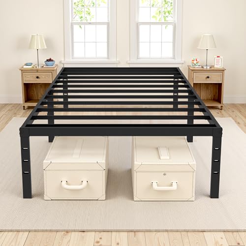 TUYOHW Twin Bed Frame with 18 Inch Tall Underbed Storage Space