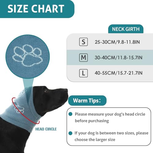 Katzinst Hunde Gehörschutz, Elastische Strick Ohrenpflege Hundemütze für Kleine Hunde,Geräuschreduzierung, Angstlinderung,Schütze die Wunde,Spaziergang,Hund Ohrenpflege,Blau,S
