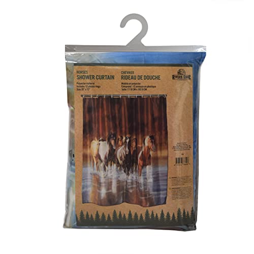 Rivers Edge Products Bathroom Shower Curtain, 70 X 72 Inches, Unique Bath Curtain With Hooks, Printed Licensed Art Of Animal Nature Scene, Rush Hour #TOP1