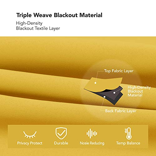 image for Deconovo Sound Blocking Blackout Curtains for Bedroom 84 Inches Long, 