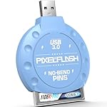 PixelFlash CF Card Reader (Blue) - Compact Flash Memory Card Adapter with USB 3.0, 5GB/s File Transfer, No-Bend Pins, Supports UDMA-7, Anti-Slip & Anti-Scratch, Compatible with Most Brands & OS