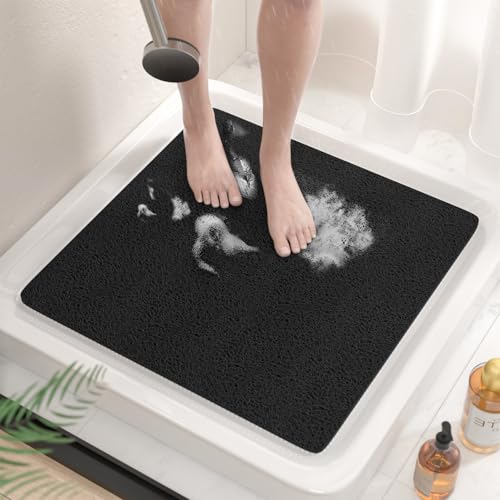HITSLAM Square Shower Stall Mat, 21 x 21 Inch Non