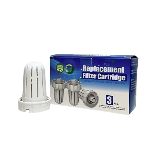 Nispira Mist Demineralization Cartridge Filter Replacement Compatible with Aennon Cool Mist Ultrasonic Humidifier | Prevents Mineral Deposit Hard Water White Dust | Pack of 3 by Nispira - Used condition - US$12.39