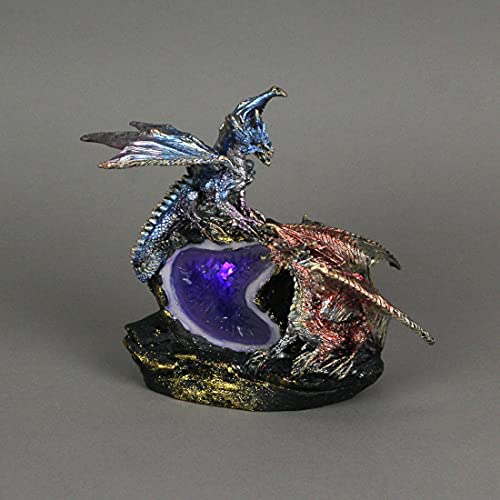 Estatua de dragones batalla LED 6.5 pulgadas miniatura 4