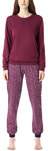 Merry Style Pigiama Manica Lunga Donna MS10-168(Rosso - Stelle, S)