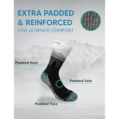 Slim Running Belt for Women and Men, Waterproof Phone Holder for Running, Reflective 2-Pocket Waist Pack for Storing Runners Essentials Safely, Hiking Socks for Men and Women, Durable Outdoor Socks