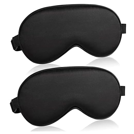 Eye Mask for Sleeping Pressure Free Sleep Mask Adjustable Elastic Strap Blackout Silk Sleep Eye Masks for Women and Men Soft Comfortable Eye Covers Blindfolds Black 2 Pcs