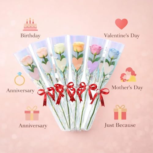 Image of Yadava Artificial Red Rose Flower for Valentine Day Gift Romantic Gift for Girlfriend Boyfriend Husband Wife | Cute Star Keychain, Message Bottle & Love Cards in Premium Gift Box (Rose packOf6)