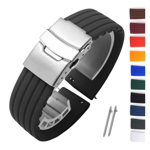 Silicone Strap 20mm 22mm 18mm 24mm Universal Rubber Watchband for Sports Waterproof Bracelet for Gt2/3/4 Watch Band
