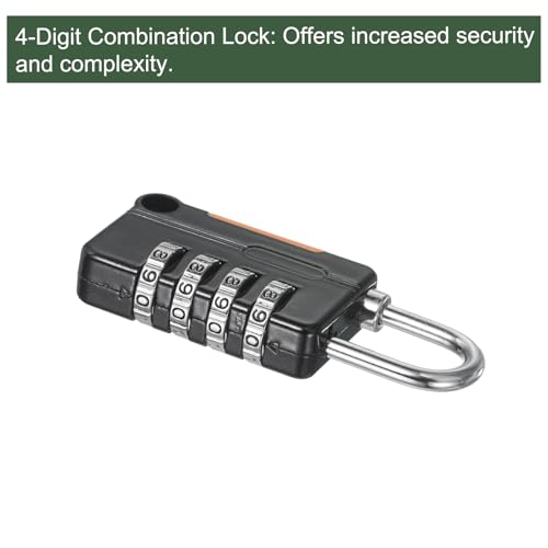 Image of YOKIVE 1 Set 4 Digit Combination Locks with Security Cable, Outdoor Padlocks | Steel Lock Chains Great for Lockers, Luggage, Bike (Black, 5-Feet)
