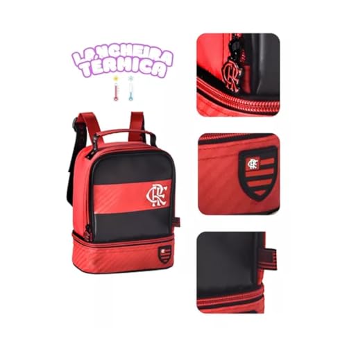 Kit Mochila Estojo Lancheira Infantil Flamengo Clio Style