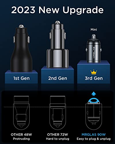 90W Usb C Car Charger,2-Pack Super Mini Metal Usb C Car Charger Fast Charging Adapter [Pd+Qc]&[Dual Pd],Mrglas Car Cigarette Lighter Usb Charger Compatible With Iphone 14 13 Pro Max, Ipad, Samsung #TOP7