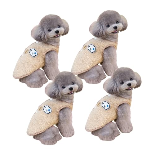 4pack Fleece Dog Vests Economical Set Multiple Pet Households Winter Warmth Comfortable Back Closures Outdoor Dog Clothes