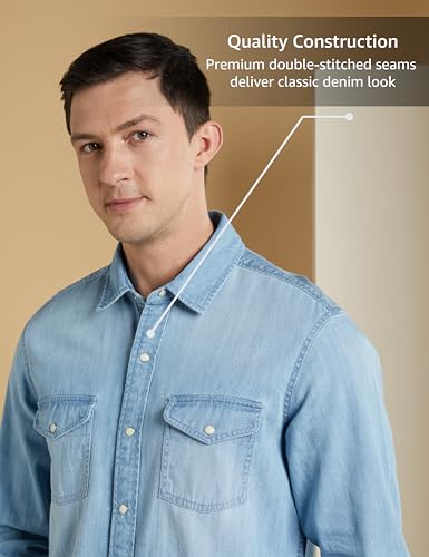Image of Symbol Premium Men's Casual Cotton Denim Shirt | Regular Fit | Available in Plus Sizes