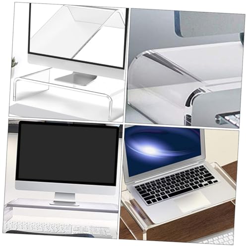 Support écran acrylique transparent pour une organisation de bureau zen