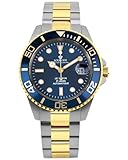 LOUIS XVI Le Baron Automatic 3143 - Ø 41 mm - Orologio da uomo - Impermeabile - Bracciale bicolore argento oro - quadrante blu - orologio automatico