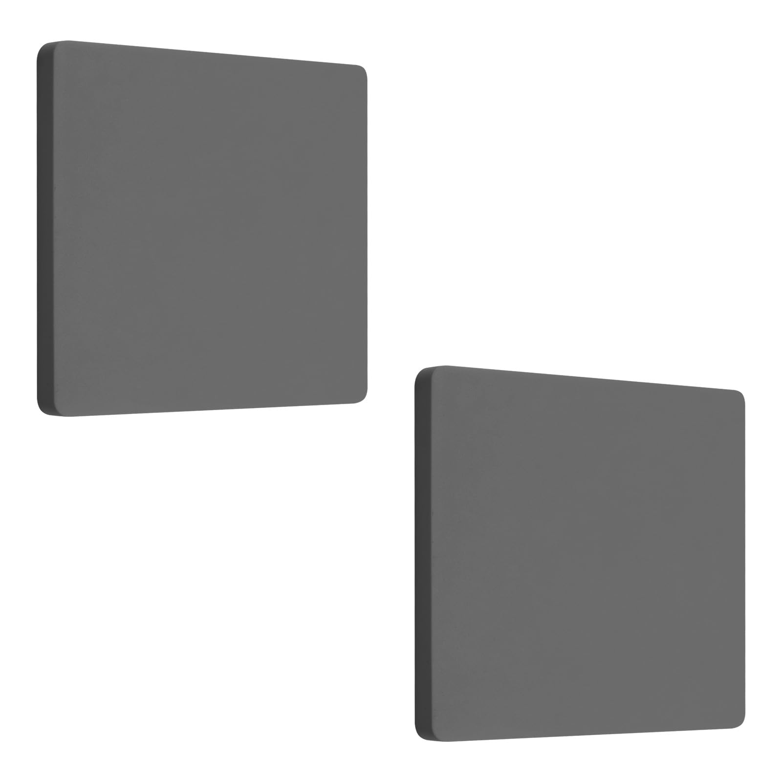 UFURMATE Blank Cover Wall Plate, 2PCS 3.94" x 3.94" Plastic Screwless Wall Hole Plate 1-Gang Blank Device Outlet Cover Electrical Covers for Unused Outlets or Switches (Gray)