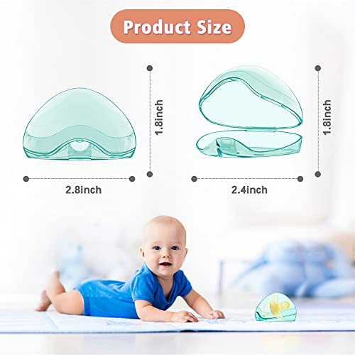 Image of Pacifier Case,4 Pack BPA Free Pacifier Holder Case,Transparent Container Box for Baby Binky(Not Included),Essential Pacifier Accessories,Alway Keep Paci Clean,Easy to Clean(Green)