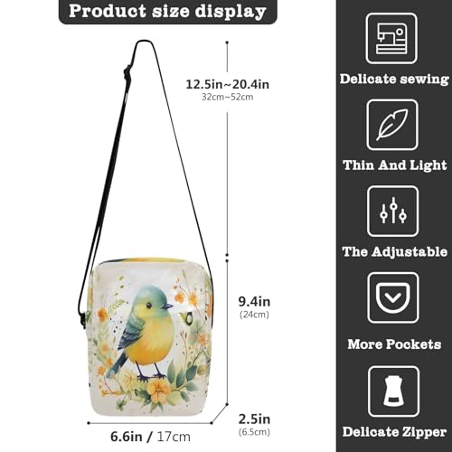 messenger bags Crossbody Bags For Women Women's Purse Adjustable Strap for outdoor sports outdoor sports- Cute Sparrow Flower Bird3
