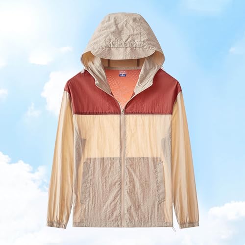Men's UPF 50+ Sun Protection Hoodies Casual Lightweight Comfy Solid Summer Outfits Full Zip Shirts with Pocket 20252