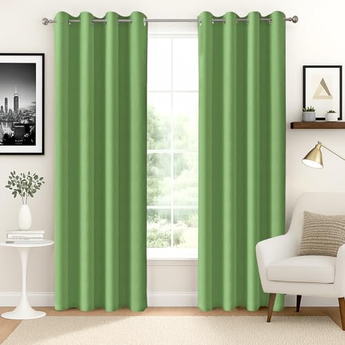 Image of Homestan 90% Blackout Door Curtains 9 Feet Long Set of 2, Room Darkening Parda with Grommet Design for Home Decor (9x4 Feet, Parrot Green)