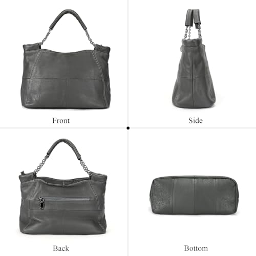 Image of Genuine Leather Women Handbags and Purses Designer Medium Tote Bag Fashion Shoulder Crossbody Satchel Hobo Bag