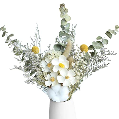 Ramo de Flores Secas con Hojas de Eucalipto y Violetas Blancas miniatura 3