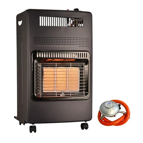 AMOS Portable Calor Gas Heater, 4.2KW, 3 Heat Settings, Foldable & Free-Standing with Wheels,...