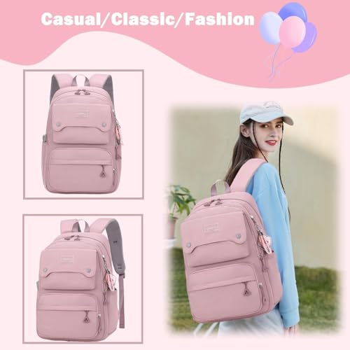 Image of PALAY School Bag for Girls for 7-12 Year Large Capacity College Backpack Water Resistant Trendy Laptop School Bag Travel Multi-Pouches Bagpacker Bag for Women