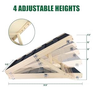 Okydoky Small Dog Ramp, Adjustable Portable Folding Wooden Pet Ramp, 32" Long with Non-Slip Traction Mat, Adjustable from 9" to 17.5", Dog Climbing Ladder for Sofa,Couch,Car (Grey) NO.LGPT1 Okydoky Small Dog Ramp Adjustable Portable Folding Wooden Pet Ramp 32 Long with Non Slip Traction Mat Adjustable from 9 to 175 Dog Climbing Ladder for SofaCouchCar Grey NOLGPT1