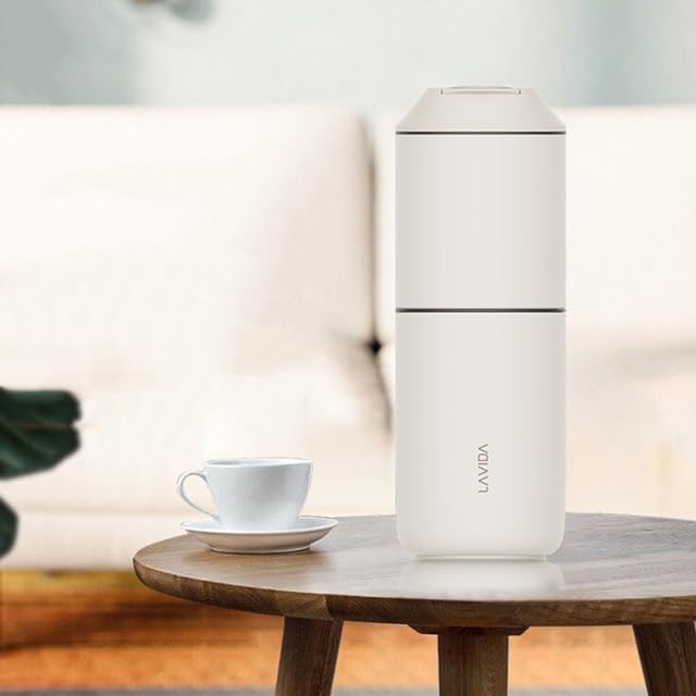 CoffeeAE - 2-in-1 Multifunction Portable Electric Coffee Machine Espresso Maker & Coffee Bean Grinder (White UAE)