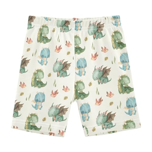 JHKKU Girls Cute Dragon Shorts Cotton Cartwheel Bike Kids Biker Under Dress Dance Short Girl Clothes 6T