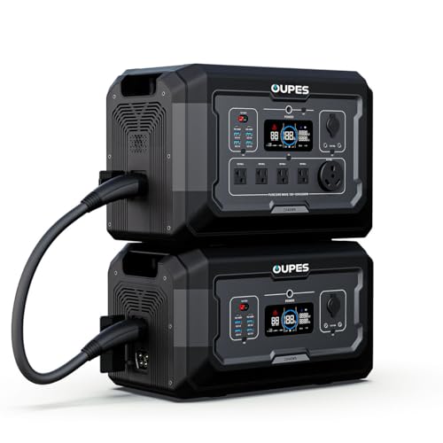 OUPES Mega 2 2500W Portable Power Station with 2048Wh Extra B2 Battery, Up to 4096Wh Lifepo4 Home Battery Backup with Expandable Capacity, Solar Generator for Home Use, Blackout, Camping, RV