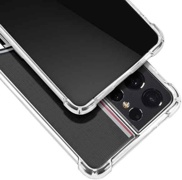 Skinit Clear Phone Case Compatible with Galaxy S21 Ultra 5G - Officially Licensed Ohio State University OSU Buckeyes Split Design