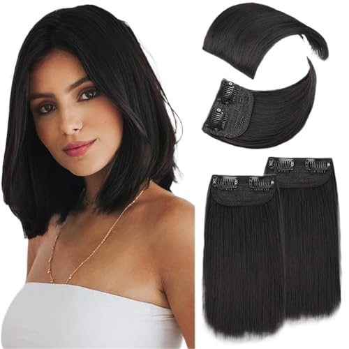 ZGHQHCDRH 2pcs Synthetic Clip In Hairpiece Hairpin One Piece Seamless