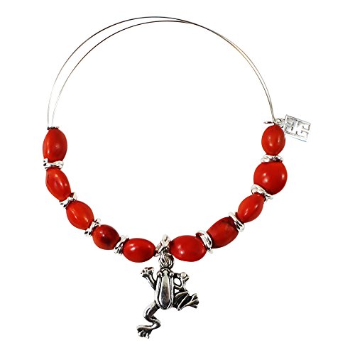 Image of EVELYN BROOKS Adjustable Bangle Bracelet (Multiple Charm Styles) for Women-w /Meaningful Good Luck Seed Beads - Handmade Jewelry | Great Gifts for Teen Girl Gifts & Great Addition to Girls Jewelry