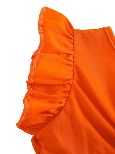 Image of Girls 2 Piece Outfits Summer Clothes Ruffle Short Sleeve Shirts Top and High Waist Shorts Set with Belt