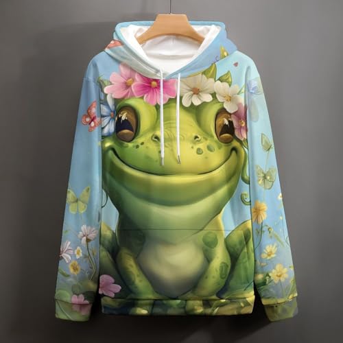 Pullover fleur grenouille papillon sweat à capuche manches longues S - 5