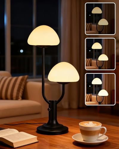 Lightdot Mushroom Table Lamp for Bedroom, Desk Bedside Small Lamps