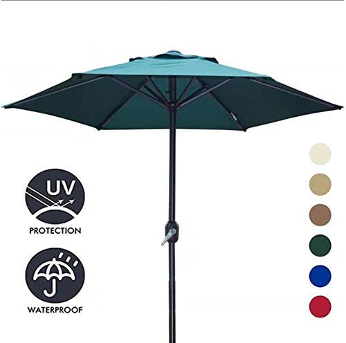 Parasol de patio de 2 m con manivela estructura estable y proteccion UV 4