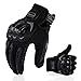 Produktbild ARTOP Motorradhandschuhe Touch Screen Anti-Rutsch Anti-Kollision Motorrad Handschuhe Sehr Guter Schutz für Herren(Schwarz,M)