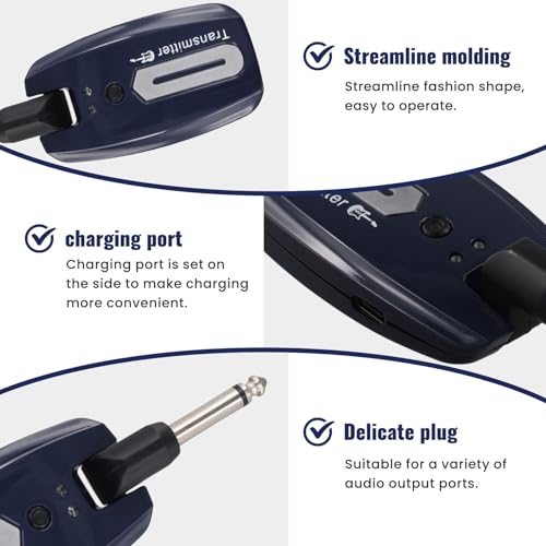 Sistema inalámbrico para guitarra USB recargable Sistema inalámbrico transmisor y receptor para guitarra eléctrica, A miniatura 4